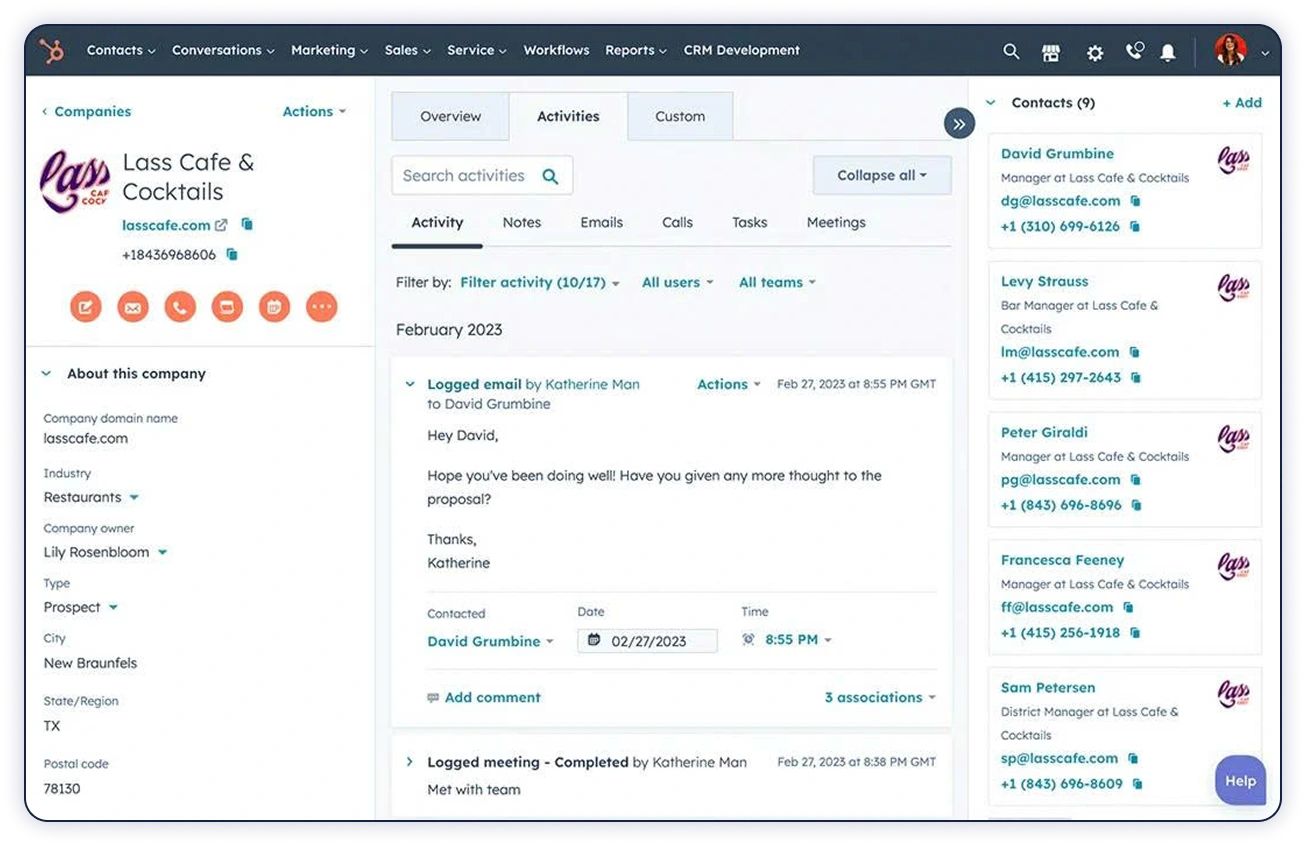HubSpot CRM screenshot 1