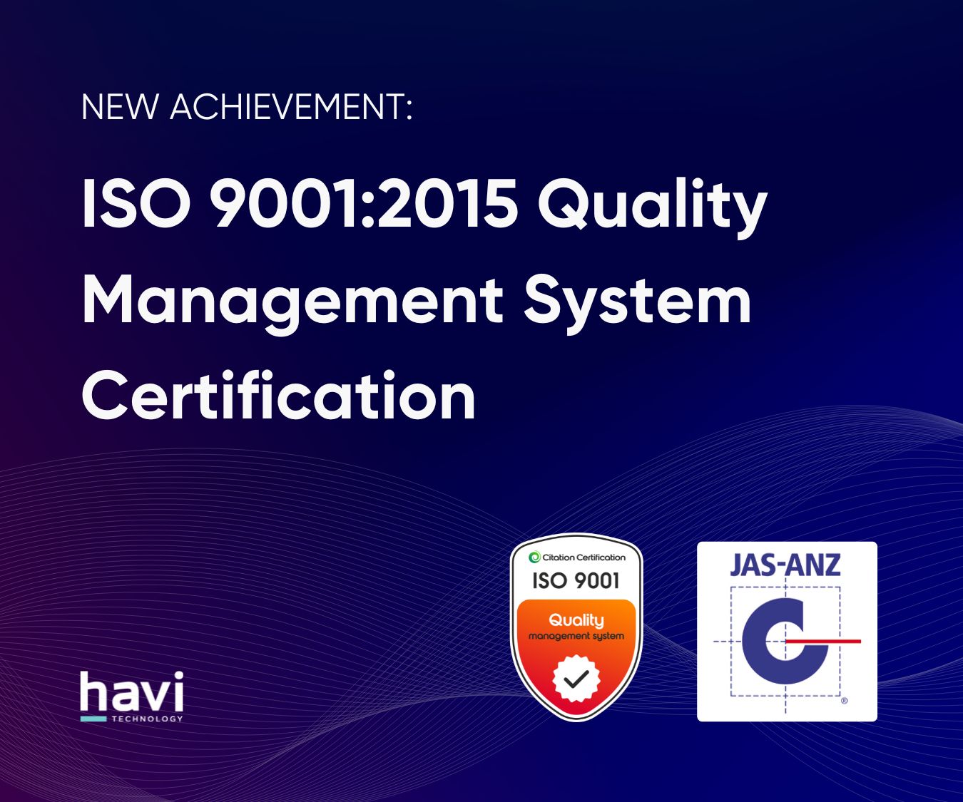 iso 9001 certification Havi Technology Pty Ltd