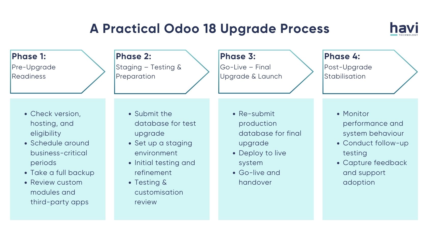 odoo upgrade service Havi Technology Pty Ltd