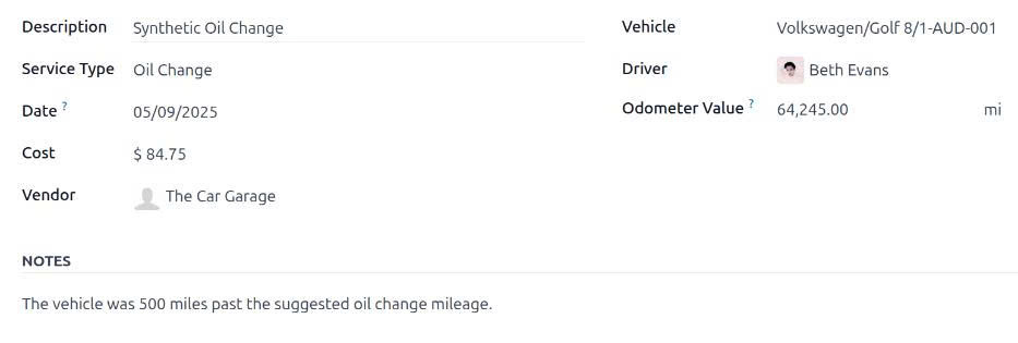 odoo vehicle management Havi Technology Pty Ltd