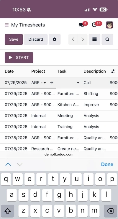odoo awesome timesheet Havi Technology Pty Ltd