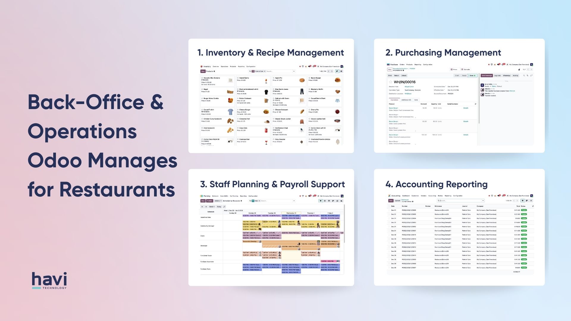 odoo restaurant module Havi Technology Pty Ltd