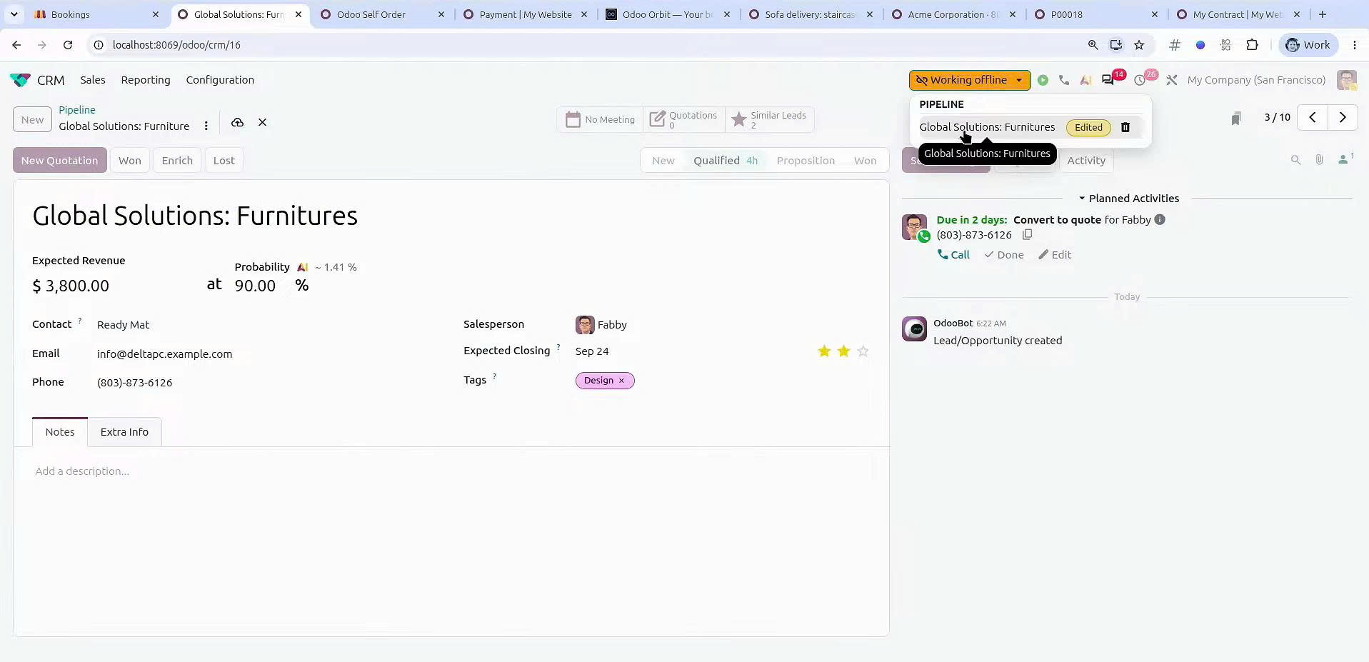 Odoo 20 offline mode Havi Technology