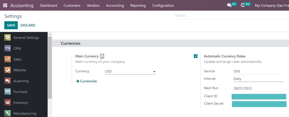 Odoo configuration OFX