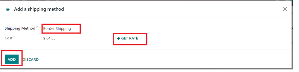 Border shipping rate