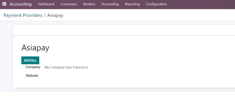 Odoo accounting - payment providers